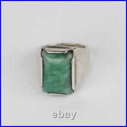 Vintage Sterling Silver and Blue/Green Larimar Men's Chunky Ring Size 9.5