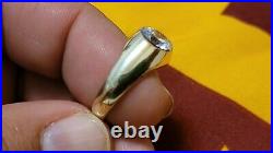 Vintage Stuller 14K Gold 2 Carat CZ Men's Ring (Size 8) (6.3 Grams)