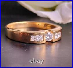 Vintage Style Men's 1.30 CT Simulated Diamond Wedding Pinky Ring 925 Silver