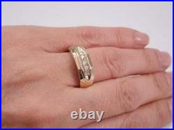 Vintage Style Mens Diamond Wedding Ring Anniversary Band 14K Yellow Gold Over