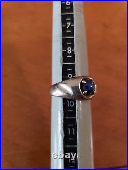 Vintage Tcji 10k White Gold Star Sapphire Mens Ring Sz 9.5 Unisex Estate
