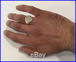 Vintage Tiffany & Co. 14K Yellow Gold Plain Oval Men's Signet Ring Size 9.75