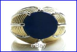 Vintage Tiffany & Co. Schlumberger Mens Lapis Lazuli 18k Yellow Gold Ring SZ 9.5