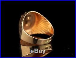Vintage USSR Soviet Russian 14K / 583 Gold Ring for men size 21mm