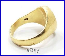 Vintage Unique Heavy 18k Yellow Gold Ship Boar Signet Seal Men's Ring Size 12