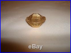 Vintage Very Old Custom Made 14k Gold Mens Signet Pinky Td Monogram Ring Size 11