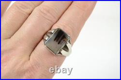 Vintage WM Wheeler Manufacturing Men's Sterling Silver MONTANA AGATE Ring 21mm