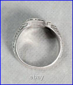 Vintage WWII Military NAVY SEA BEES Sterling MEN'S Ring EAGLE SCROLLING SIZE 11