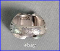 Vintage WWII Military NAVY SEA BEES Sterling MEN'S Ring EAGLE SCROLLING SIZE 11