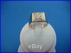 Vintage Yellow Gold 0.33 Ct Diamond Men's Solitaire Ring, 5.6 Grams, Size 9.5
