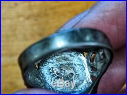 Vintage circa 1960 TURQUOISE Sterling Silver JP MEN'S RING size 11 Unisex