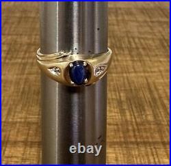 Vintage mens 10k gold ring Blue Lapis Stone