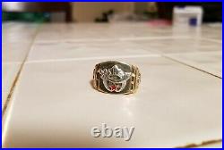 Vintage mens gold shriners ring 14 kt yellow gold with white gold in lay size 8