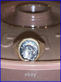 Vintage mens intaglio ring gold