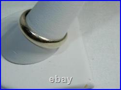 Vintage white 14K gold wedding ring band 5 mm thick size 10.5