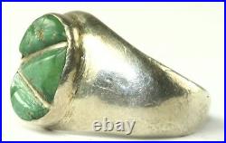 Vtg 1970's Mens Sterling Silver Turquoise Ring Size 9.5