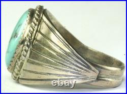 Vtg 1990's Yet Never Worn Mens Sterling Silver Turquoise Ring Size 11.75