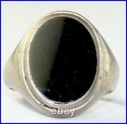 Vtg 835 Silver Onyx Mens Ring Size 11