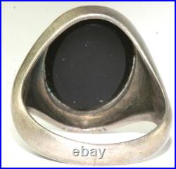 Vtg 835 Silver Onyx Mens Ring Size 11
