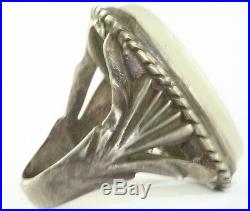 Vtg Antique Carved Quartz Muslim Islam Turkish Sterling Silver Mens Ring