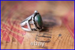 Vtg Hand Made Sterling Silver Men's Turquoise Ring 11.4 g Size 11.75