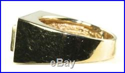 Vtg Mens 14k Gold 2 Carat Diamond Tanzanite Ring