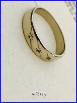 Vtg Mens White Gold Diamond Ring Size 10.5 Wedding Band Jewelry Appraisal $585