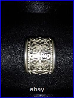 Vtg OOAK Massive Men's Sterling Silver Spinner Worry Ring Size 12.5 38g