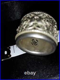 Vtg OOAK Massive Men's Sterling Silver Spinner Worry Ring Size 12.5 38g