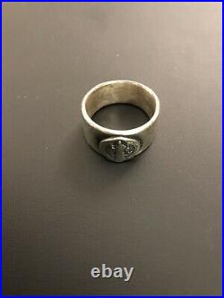 Vtg St Benedict Sterling Silver 925 handcrafted mens coin ring Sz 10.5