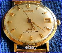 WITTNAUER LONGINES 18k Gold Automatic Ultra-Chron Watch withband and ring VINTAGE