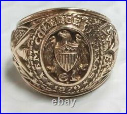 Without-Stone Men's A & M College Of Texas Aggie Ring 14k Yellow Gold Finish