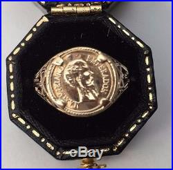 Women's/Men's Coin/Medal Ring Vintage 9ct Gold Hallmarked Size M Weight 1.94g