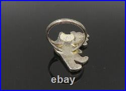 ZUNI NAVAJO 925 Silver Vintage Turquoise Onyx & Coral Ring Sz 8.5 RG22893